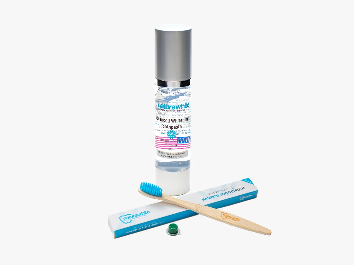 Advanced Teeth Whitening Toothpaste, Brush & Scrub – Naturasmile